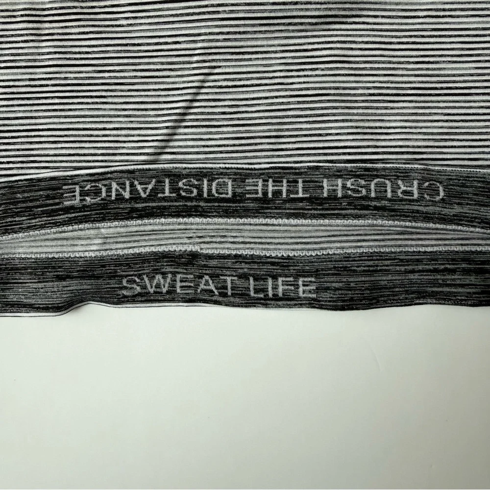 Lululemon Swiftly Tech Short Sleeve 2.0 Black White Stripe Size 6 - Picture 4 of 6